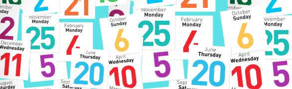CALENDAR DATES ON A PAGE