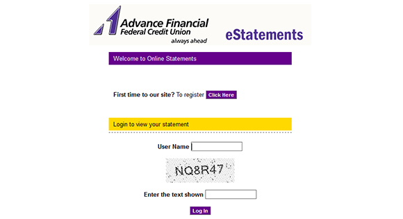 Advance Financial estatements screenshot