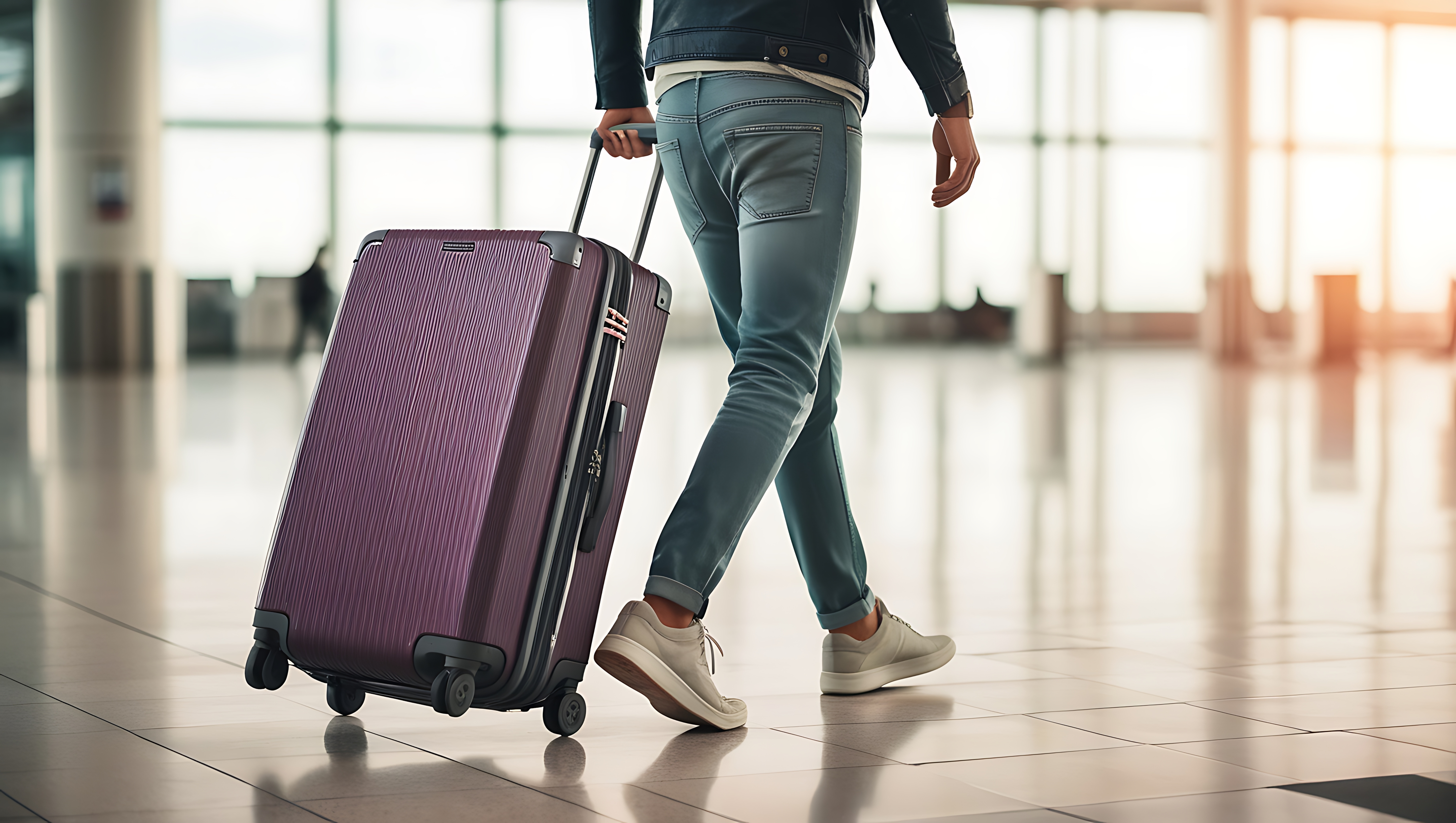 Man walking at airport